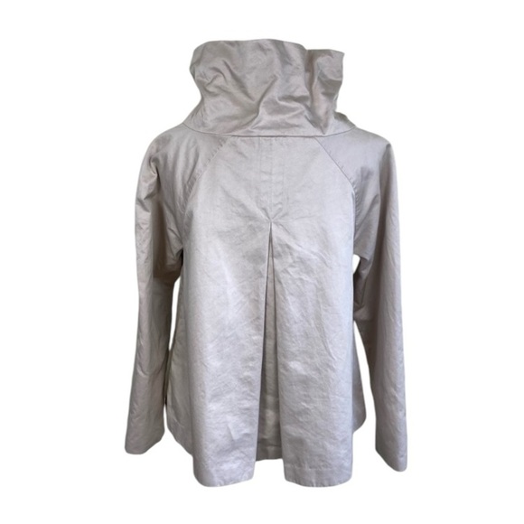 QVC Retro 60s Style A-line Swing Jacket Trenchcoat Full Zip Beige Twee Sz XS - Picture 6 of 14